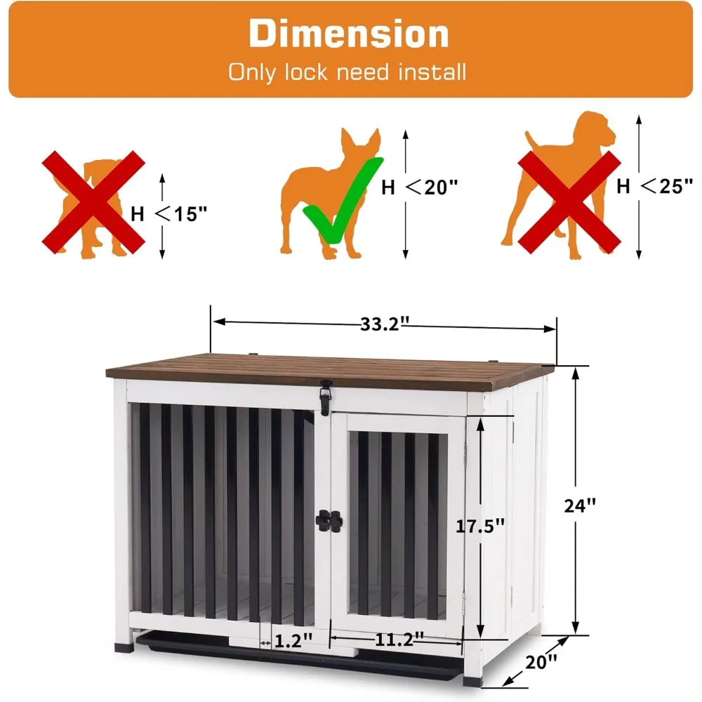 Wooden Dog Crate Furniture, End Table No Assembly Needed Medium
