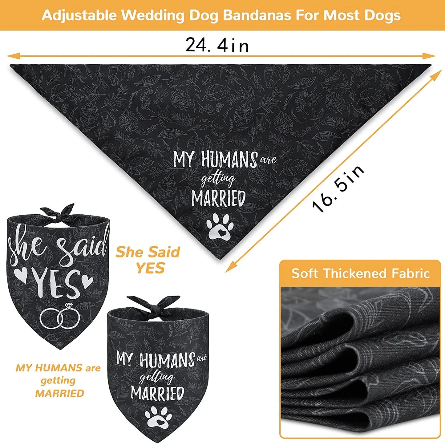 Dog 2 Pack Pet Bib Bandana Scarf for Wedding and festivals.