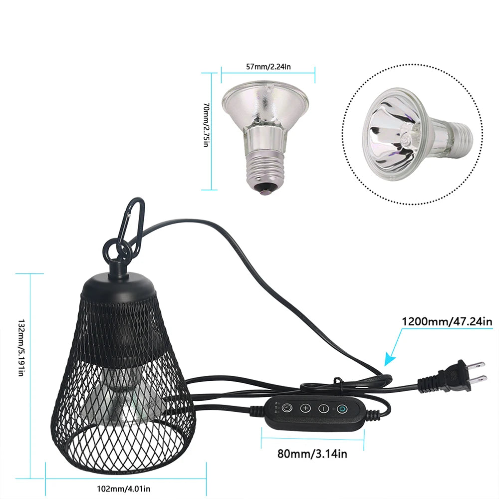 Reptile Heat Lamp Dimmable UVA UVB Reptile Bulb With Holder.