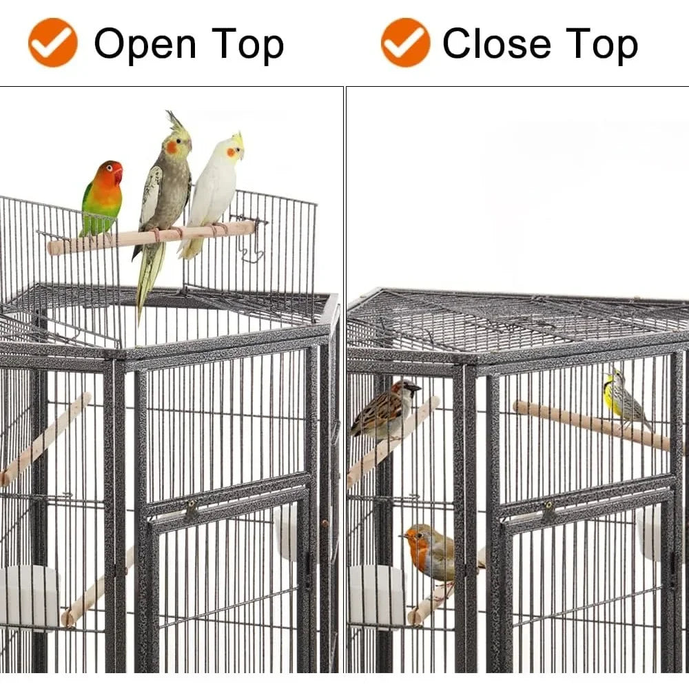 Canary 54’’ Large Corner Bird Cages With Stand and Rolling Wheels