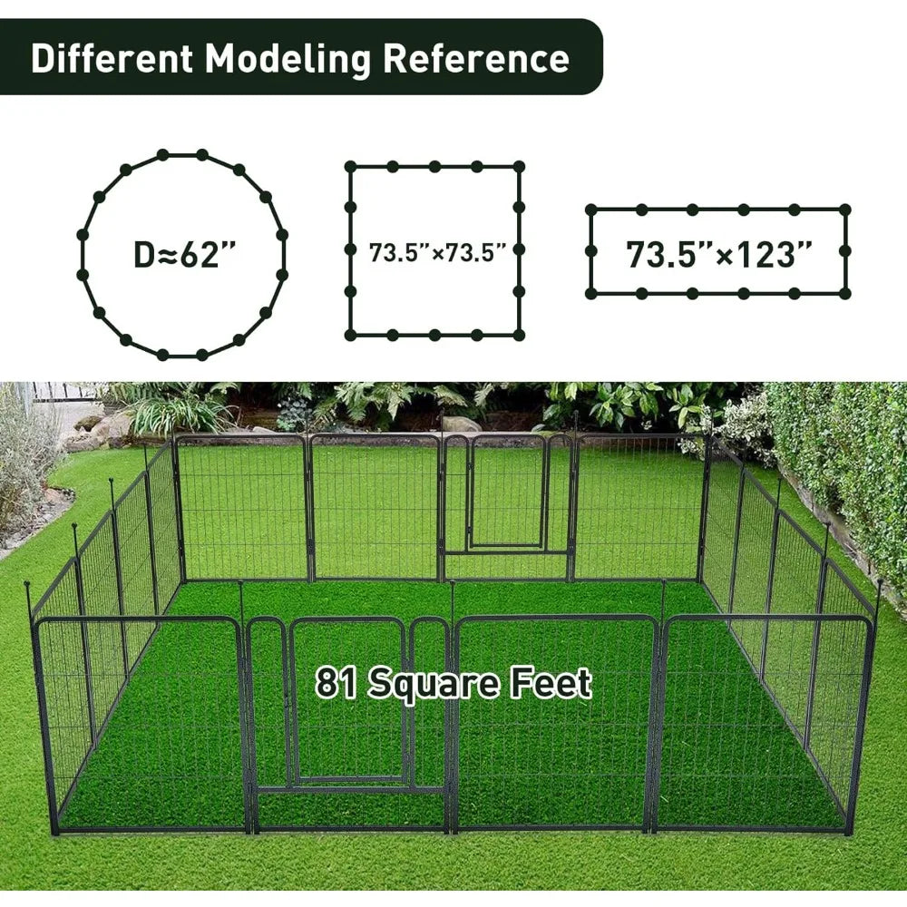 Big Dog Exercise Play Pen for Large/Medium/Small Dogs,Foldable Puppy Pen