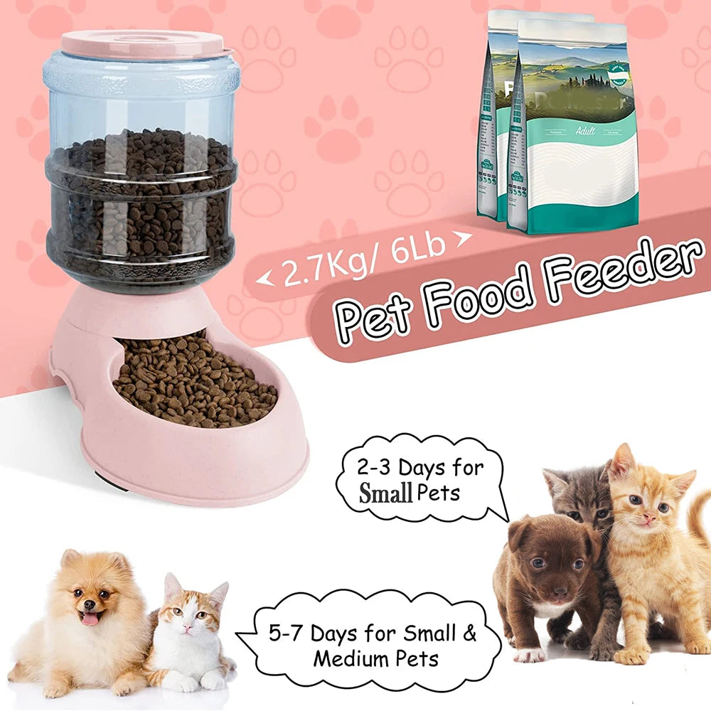 Automatic Water Dispenser Large Capacity Pet Feeder Small Dog Food Bowl  Cat Feeder.