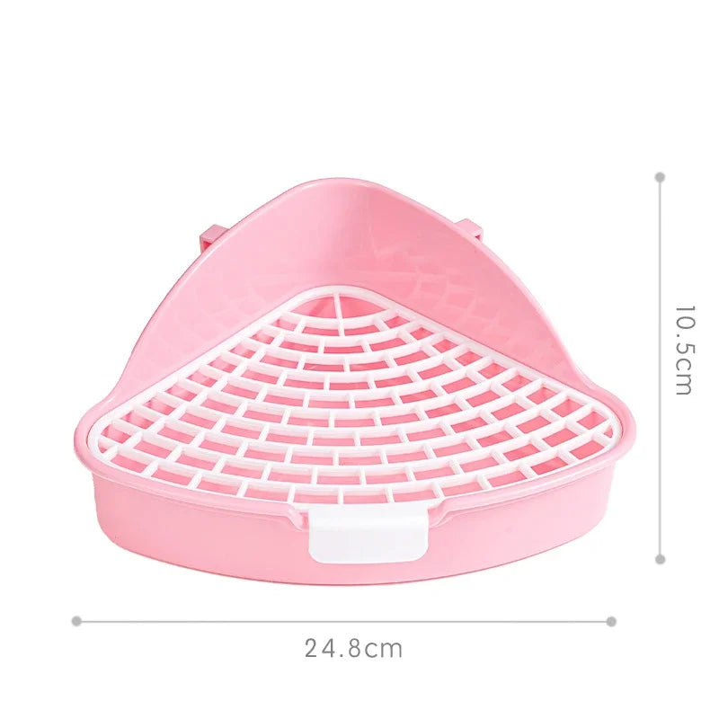 Triangle Potty Rabbit Toilet Pet Litter Box Plastic Corner also for Small Animals.