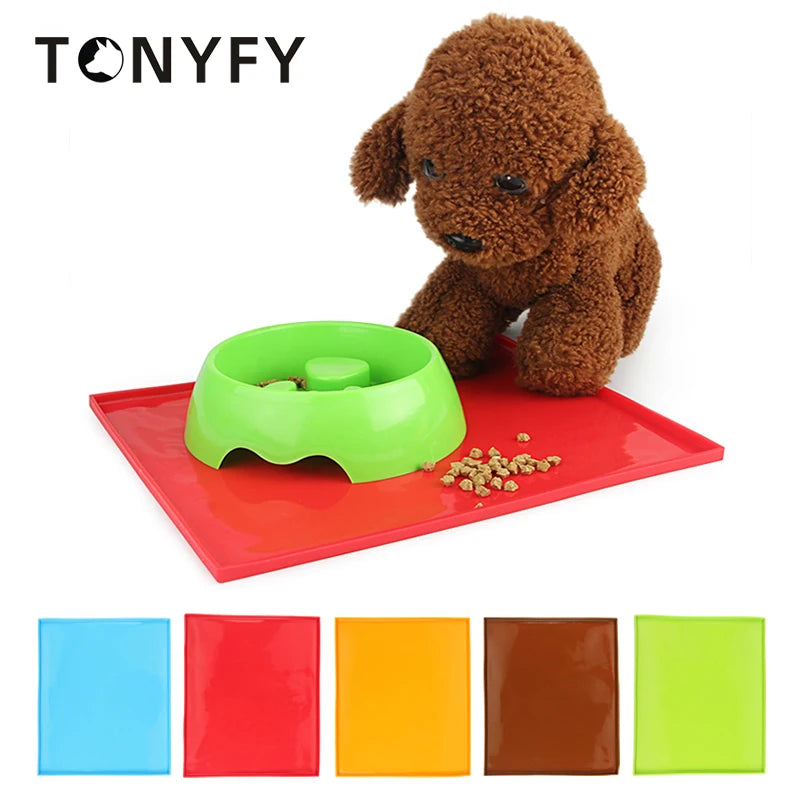 Pet Food Mat Waterproof Non-slip for Cat Color Silicone Pet Food Mat