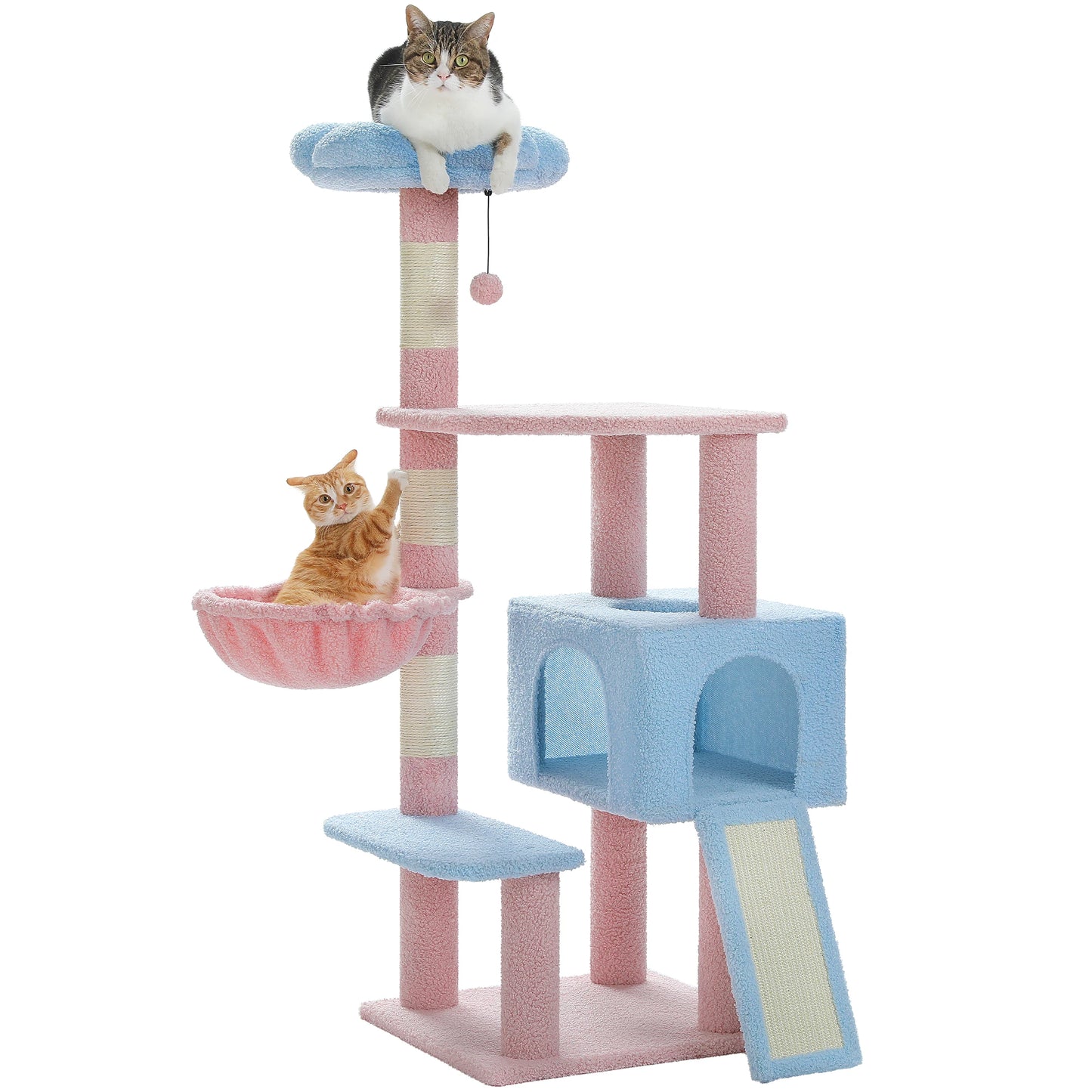 Cat Tree Multi-Level Cat Tower with Sisal Covered Scratching Posts .