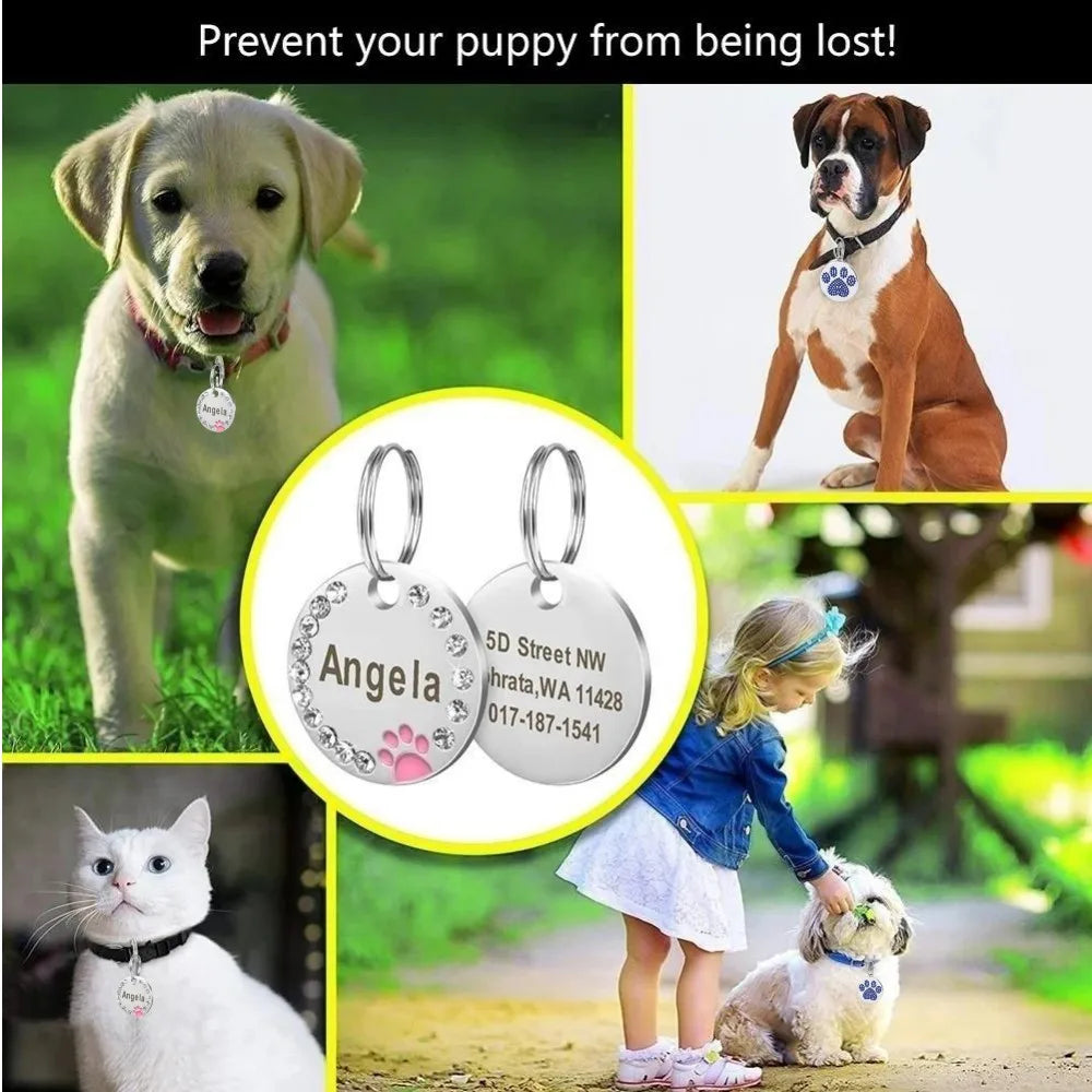 Personalized Dog Tag Custom Pet Puppy Cat ID Tag Dog Collar Anti-lost Accessories