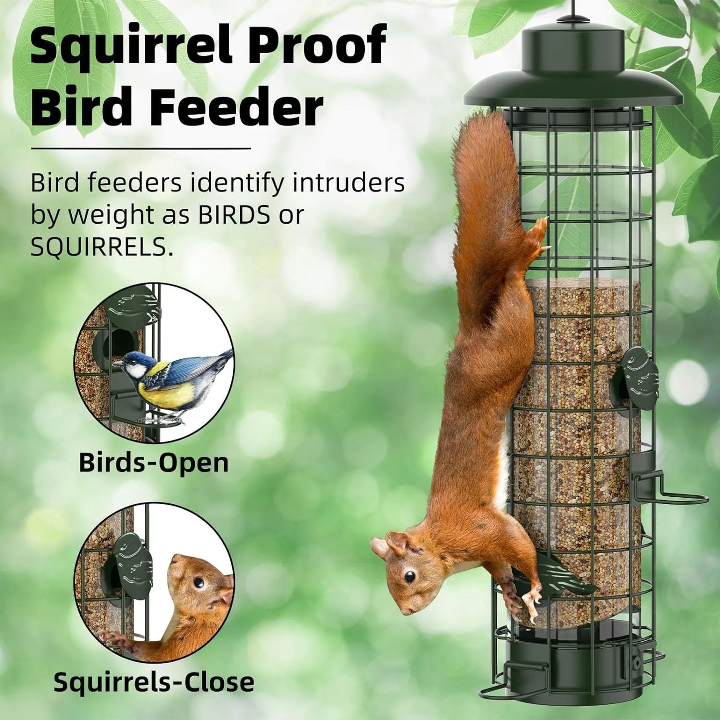 Squirrel Proof, Metal Mesh Bird Feeders for Outdoors Hanging .