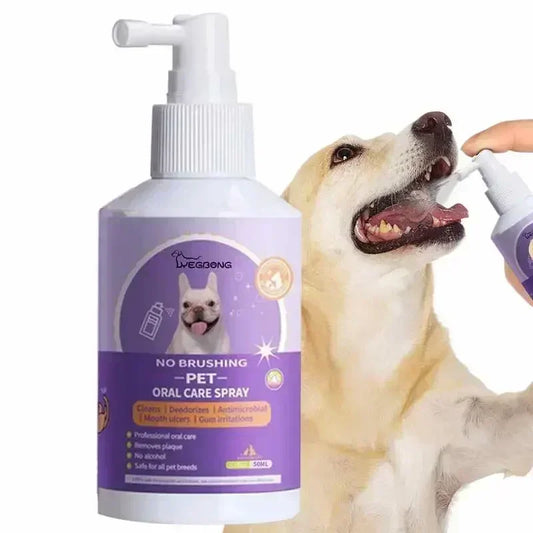 Pet Oral Cleanse Spray Dogs Cats Mouth Fresh Teeth Clean Deodorant Prevent Calculus.