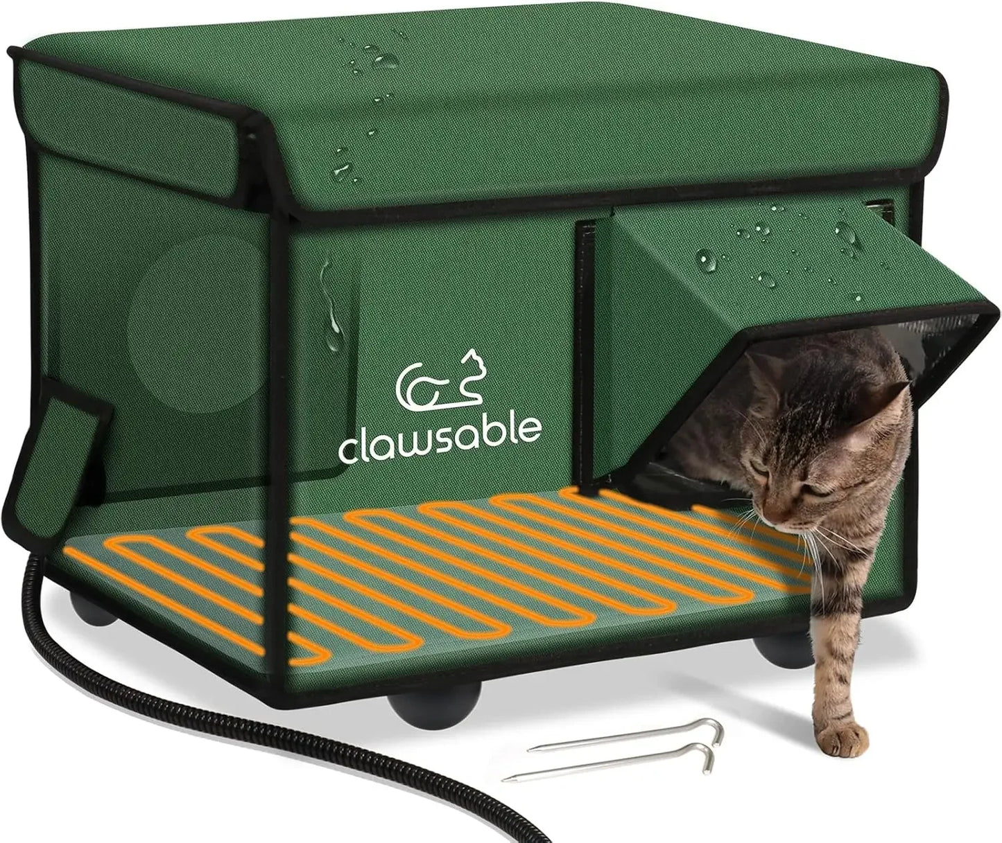 Heated Weatherproof Cat House for Outdoor Cat in Winter