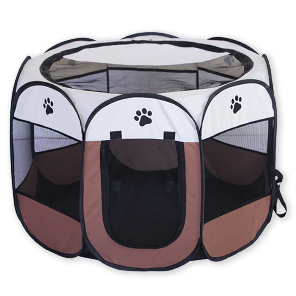 Portable Folding Outdoor Travel Pet Tent Cat/Dog Cage Easy Operation .