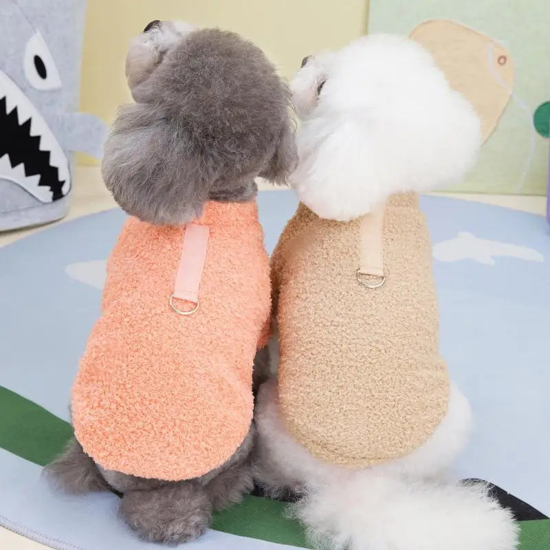 Winter Dog Sweater Warm Plush Dog Clothes for Small Medium Dogs Cats.