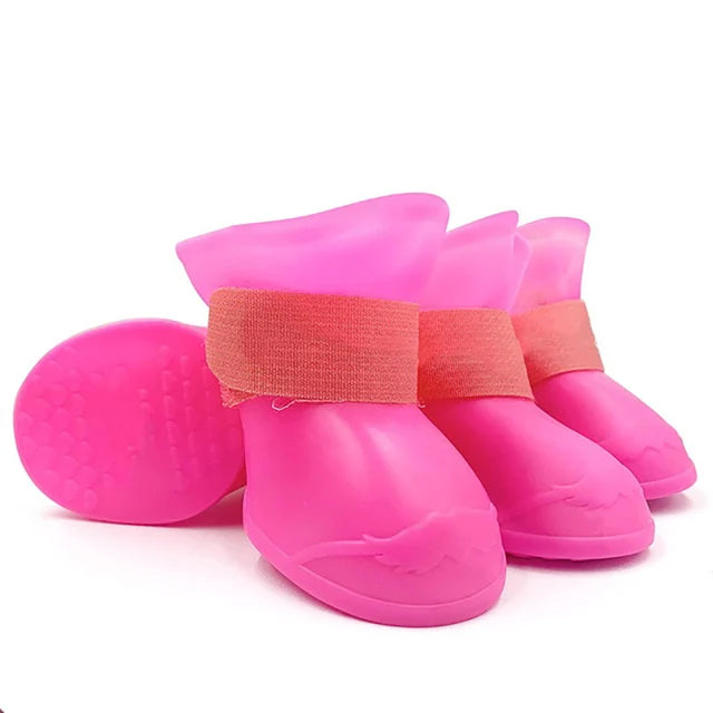 4Pcs Pet WaterProof Rainshoe Anti-slip Rubber Boot For Small Medium Large Dogs