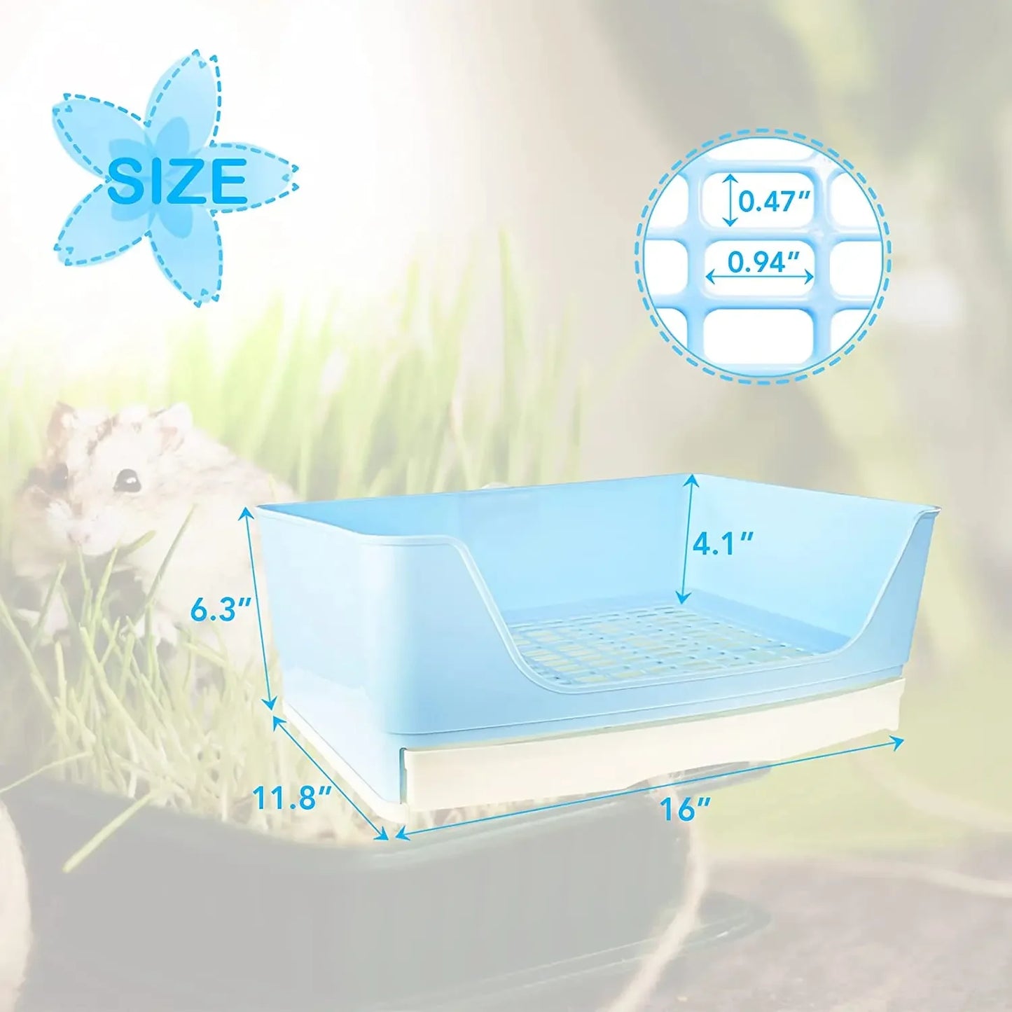 Large Litter Box  Toilet Bedpan for Adult Hamster/Guinea Pig/Ferret/Bunny .