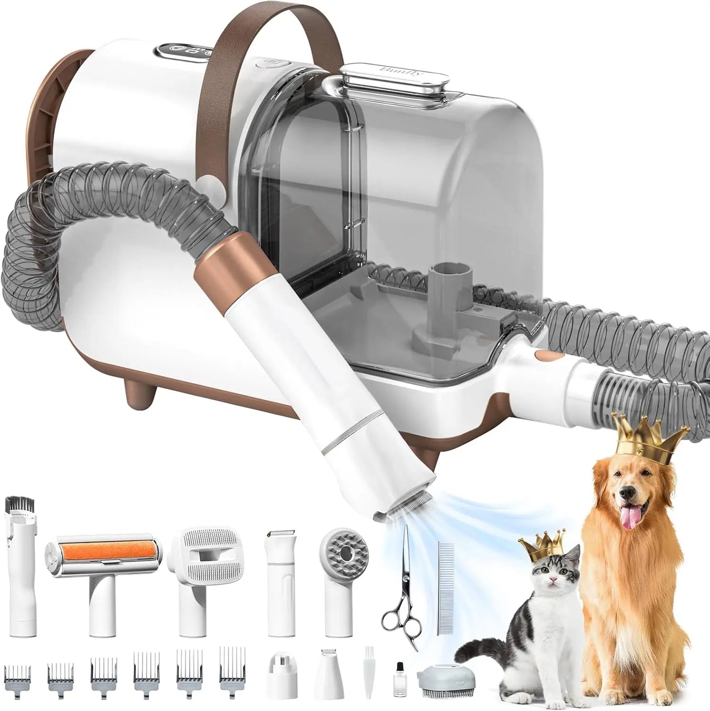 Pet Grooming Kit, 99% Pet Hair Removal, 3.5L Capacity, 16 Grooming Tools. home Cleaning