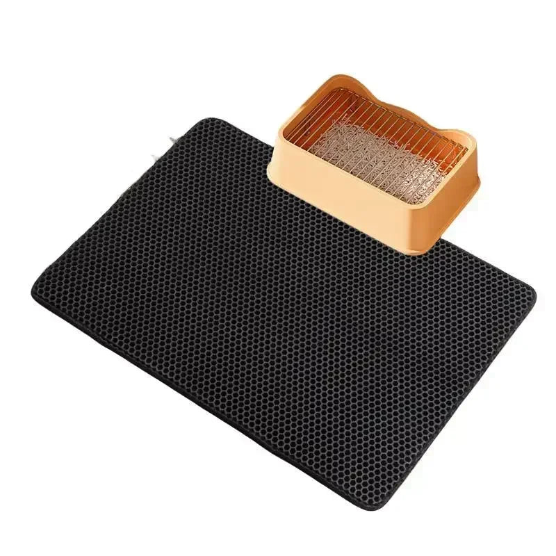 cat accessories Double-layer  Non-slip big Cat Litter Mat Pet Litter Box Filter.