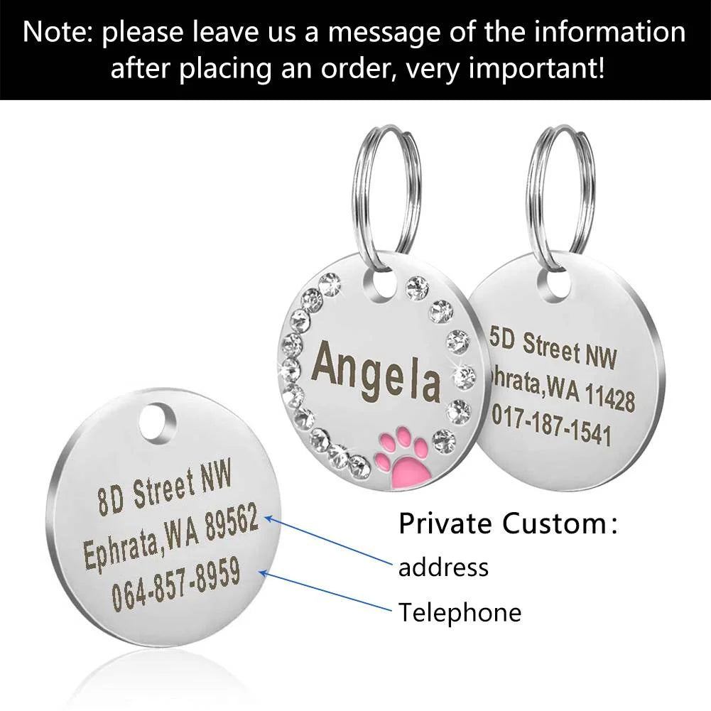 Personalized Dog Tag Custom Pet Puppy Cat ID Tag Dog Collar Anti-lost Accessories