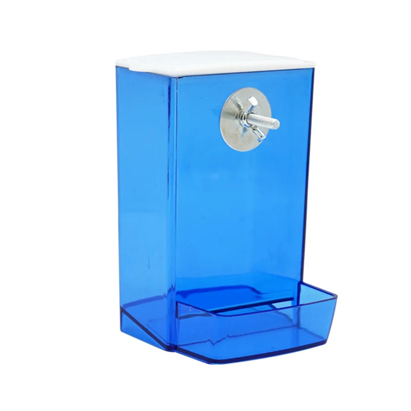 Parrots Birds Feeding Box Food Dispenser Antisplash Cage Screw Food Dispenser.