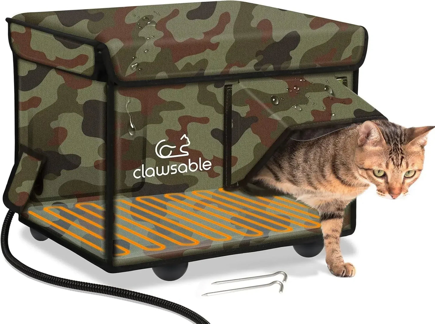 Heated Weatherproof Cat House for Outdoor Cat in Winter