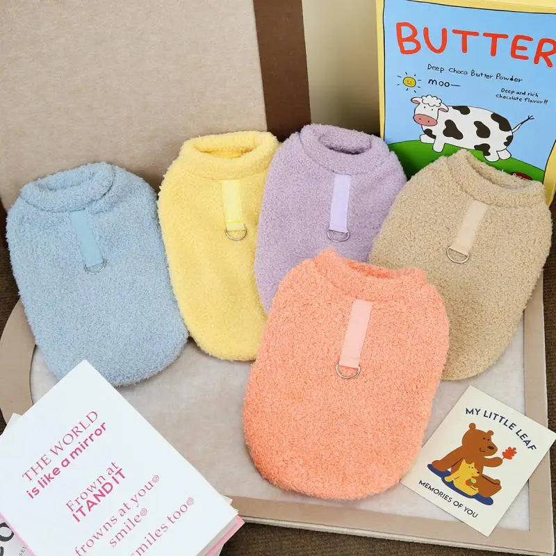 Winter Dog Sweater Warm Plush Dog Clothes for Small Medium Dogs Cats.