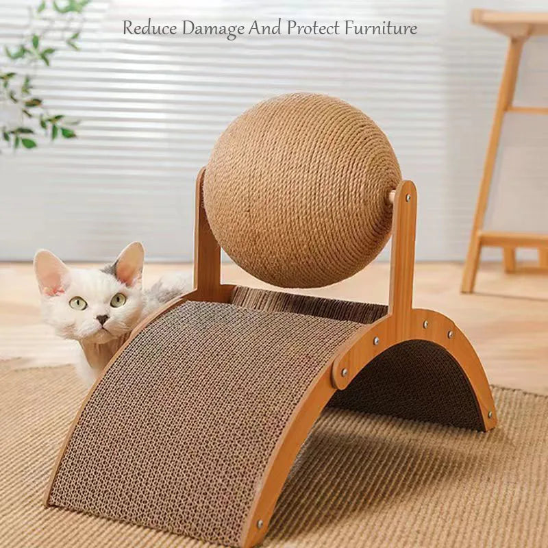 Wooden Scratcher Sisal Cat Scratching Ball Grinding Paw Toy Scrapers For Cats Training Supplies