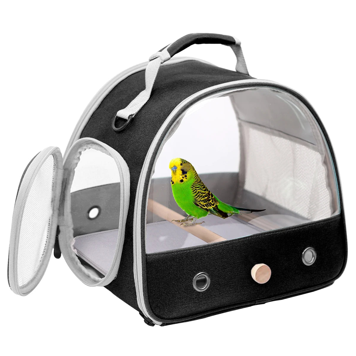 Portable Clear Transport Cage Breathable Bird Carrier Travel Bag.