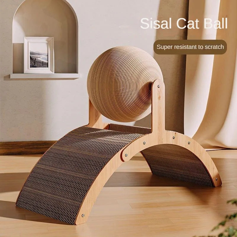 Wooden Scratcher Sisal Cat Scratching Ball Grinding Paw Toy Scrapers For Cats Training Supplies