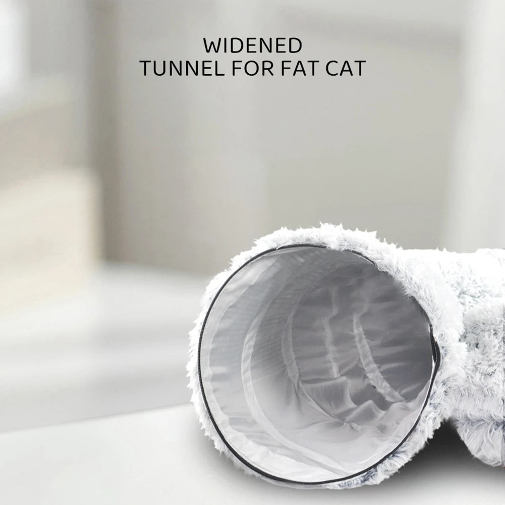 2 In 1 Round Cat Beds House Funny Cat Tunnel Toy Soft Deep Sleep Pet Nest