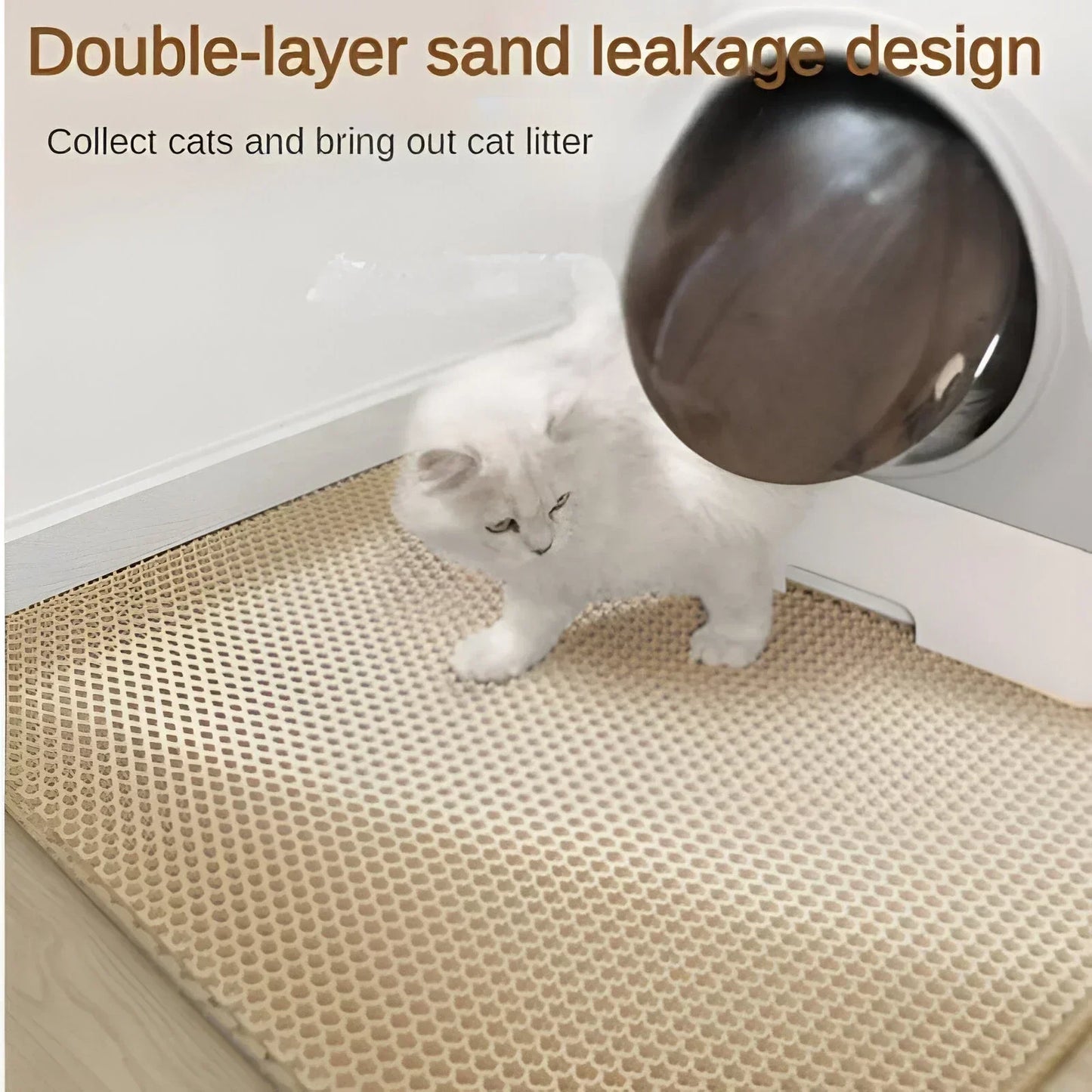 cat accessories Double-layer  Non-slip big Cat Litter Mat Pet Litter Box Filter.