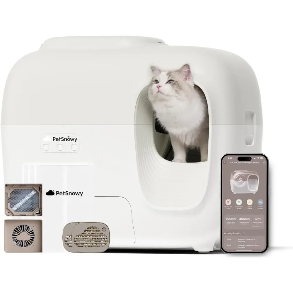 Automatic Cat Litter Box Self Cleaning Litter Box - Easy 3-Min Setup