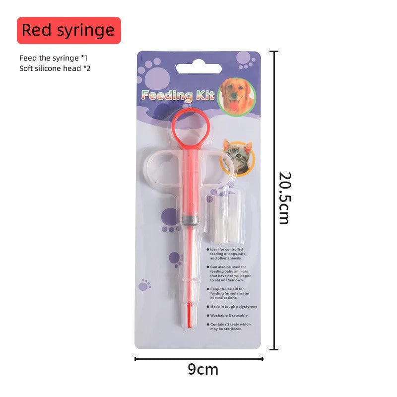 1 Set Pet Medicine Feeder Pills Applicator Cat Dogs Syringe.