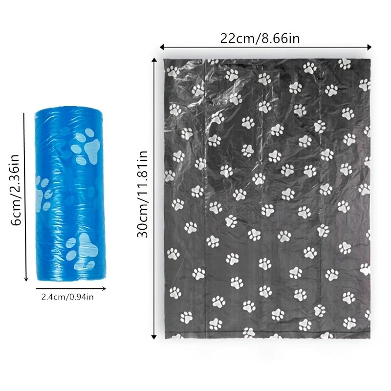 10 Rolls of Colored Paw Graphics! Eco-Friendly, Leak-Proof Dog Poop Bags.