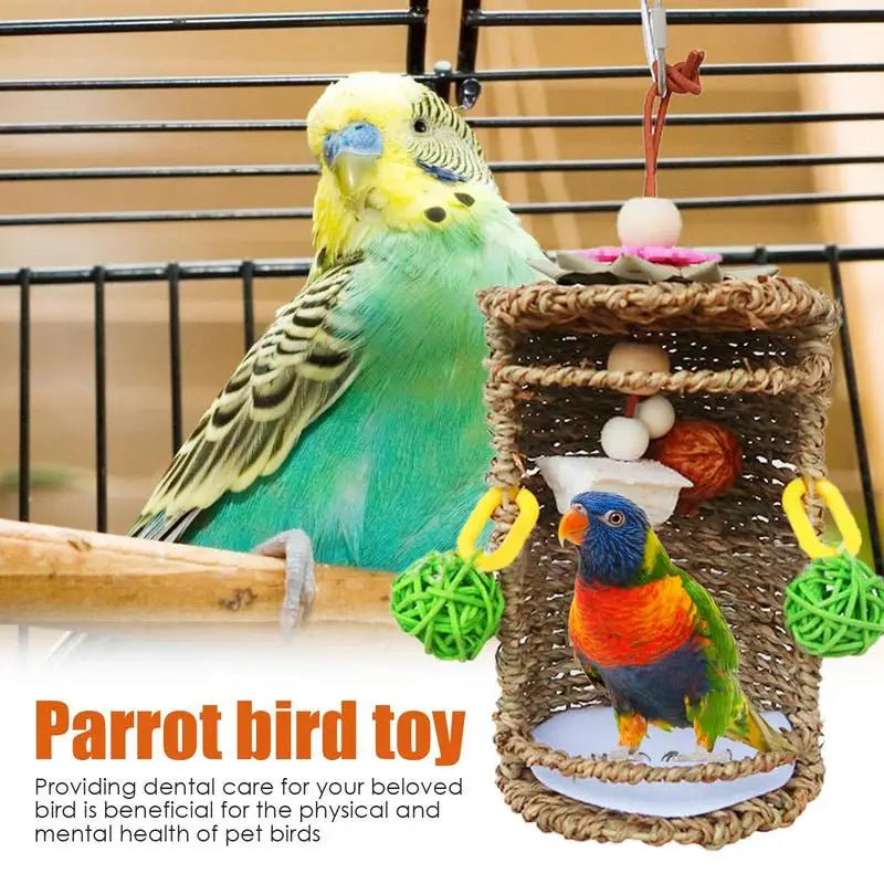 Bird Nest Breathable Seagrass Bird House Hang Swing Nest Toy For Small Birds Conures