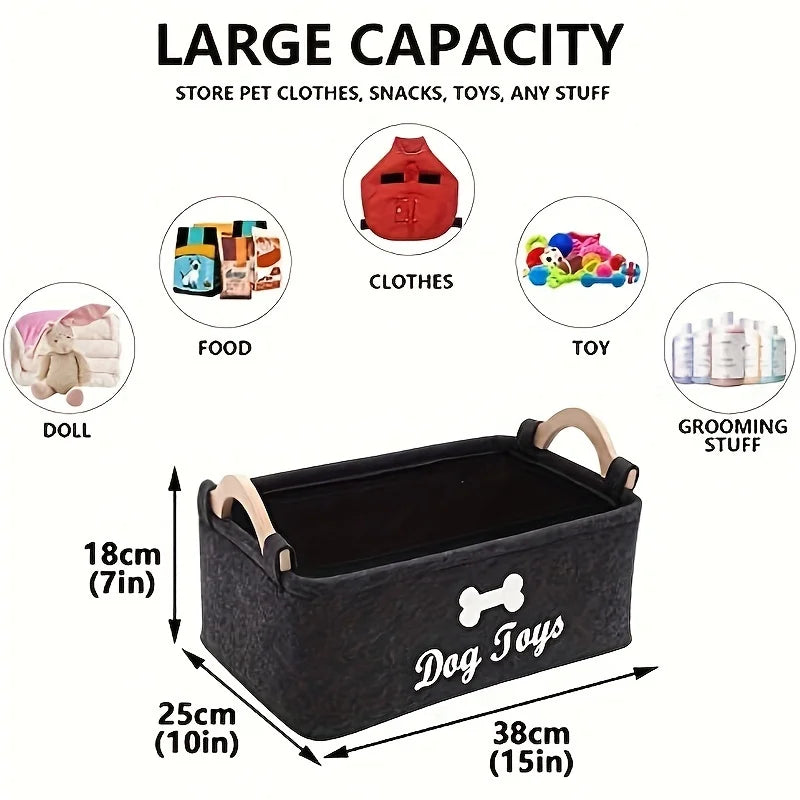 1Pcs Bone Palm Print Pet Toy Storage Box.