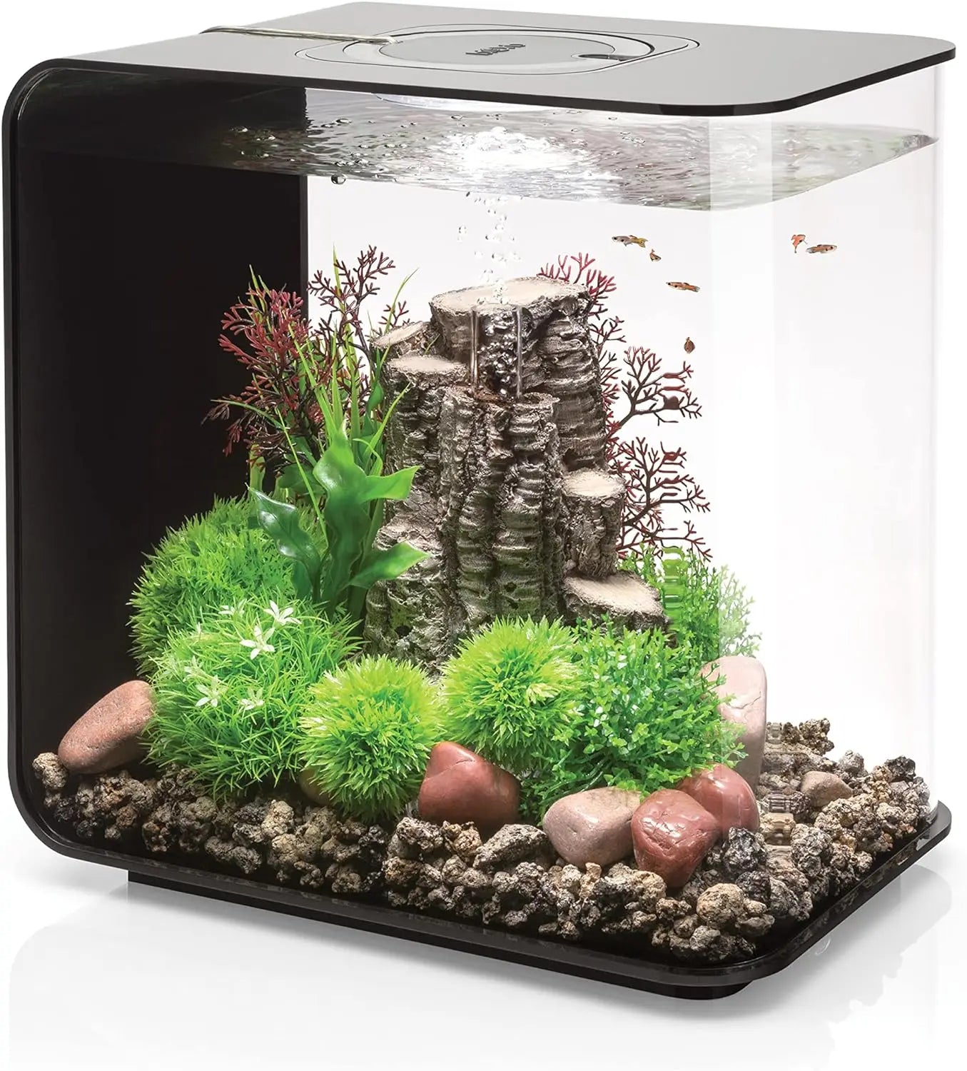 Acrylic Aquarium With White LED Light Modern Tank for Tabletop Display.