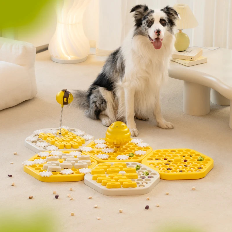 Honeycomb Shaped Interactive Dog Puzzle Toys Slow Feeder.