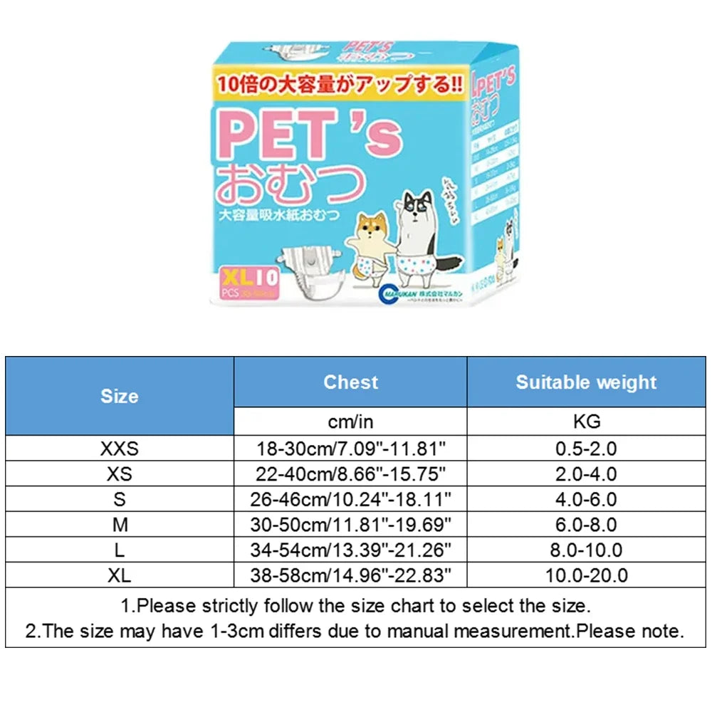 Female Dog Diaper for Teddy, Leakproof Nappies, Super Absorption.