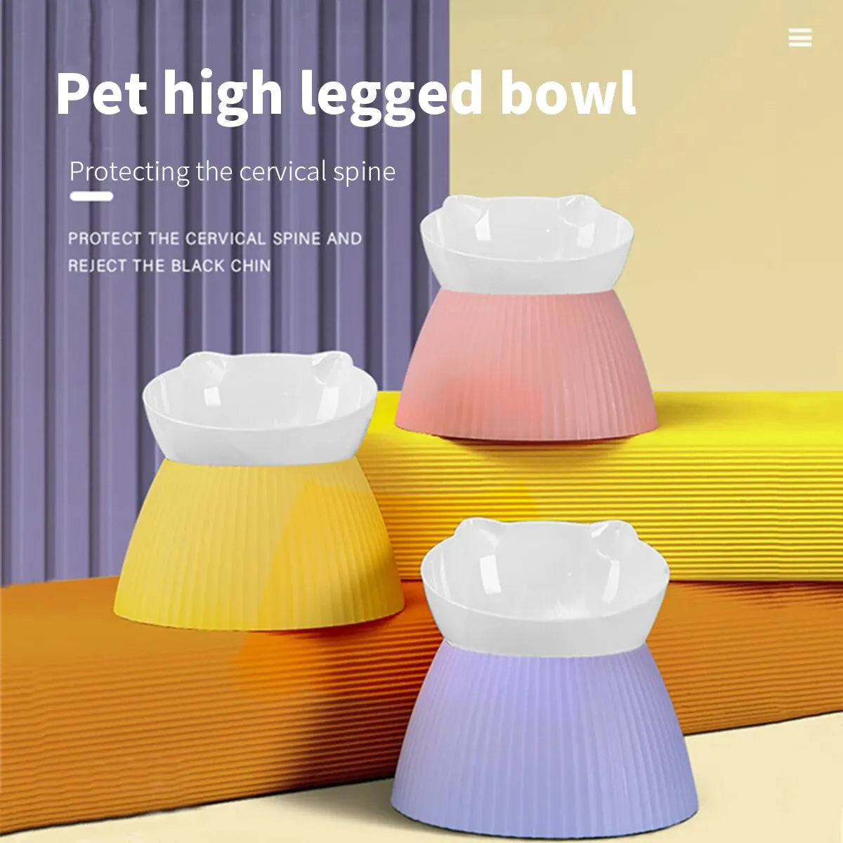 Bowls with Neck Guard Stand Pet Food Water Feeder Bowl for Cats Or Small Dogs