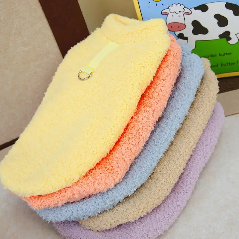 Winter Dog Sweater Warm Plush Dog Clothes for Small Medium Dogs Cats.