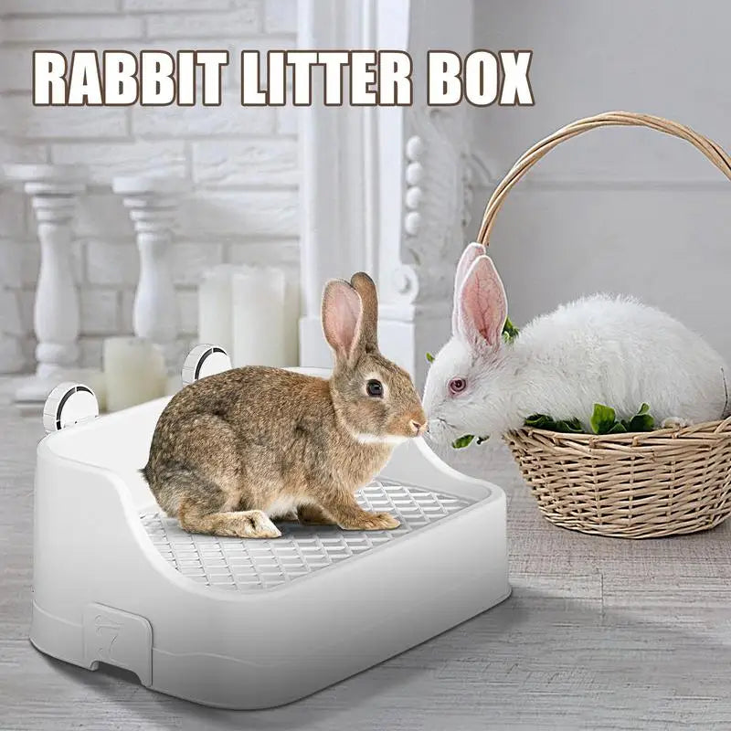 Rabbit Litter Box Large Capacity Pet Toilet With Buckle For Guinea Pigs Dangling Litter Box.