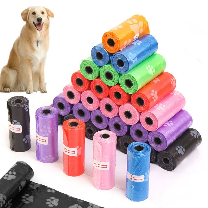 10 Rolls of Colored Paw Graphics! Eco-Friendly, Leak-Proof Dog Poop Bags.