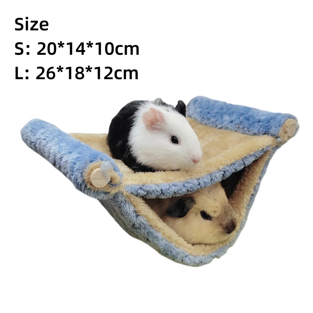 Soft Tricken Plush Hamster Hanging Hammock Cotton Sleeping Bed Hut Tent.