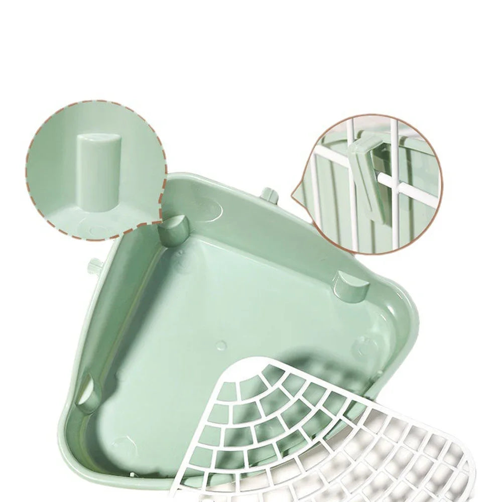 Triangle Potty Rabbit Toilet Pet Litter Box Plastic Corner also for Small Animals.