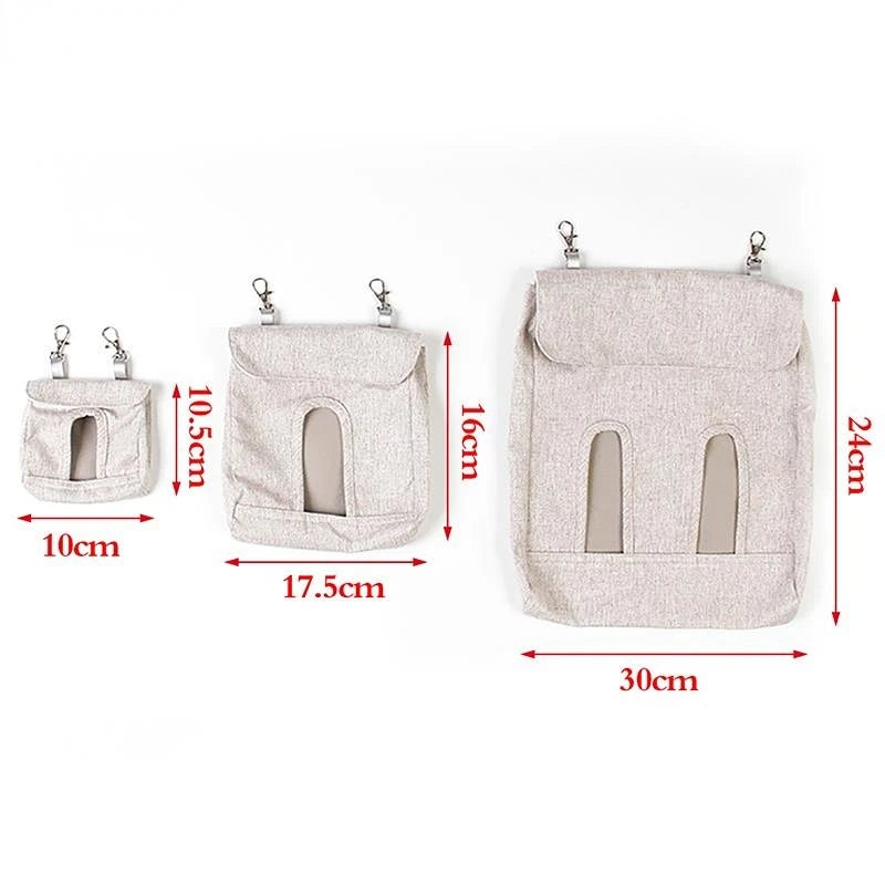 1PC Hanging Pouch Feeder Hay Bag Holder with Hooks Feeding Dispenser Container,