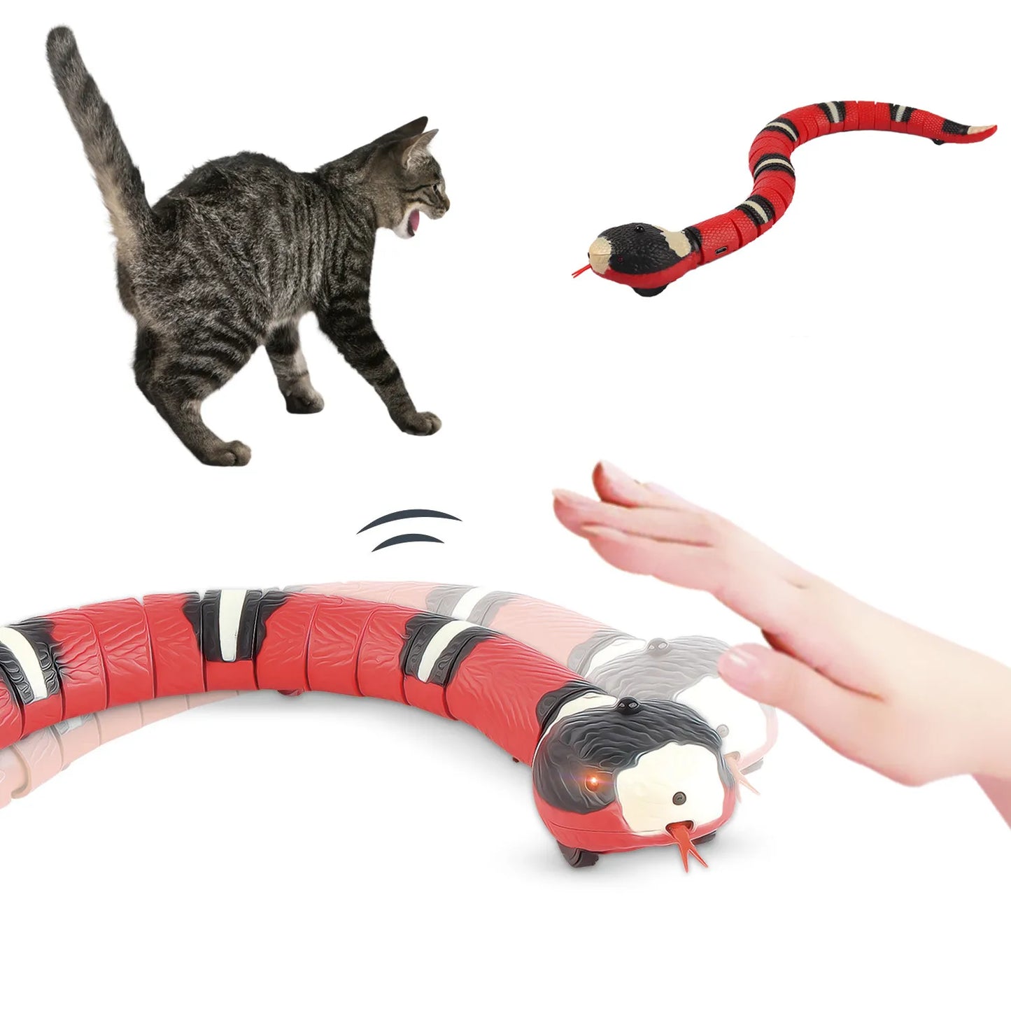 Smart Sensing Interactive Cat Toys Automatic Electronic rechargeable Snake.