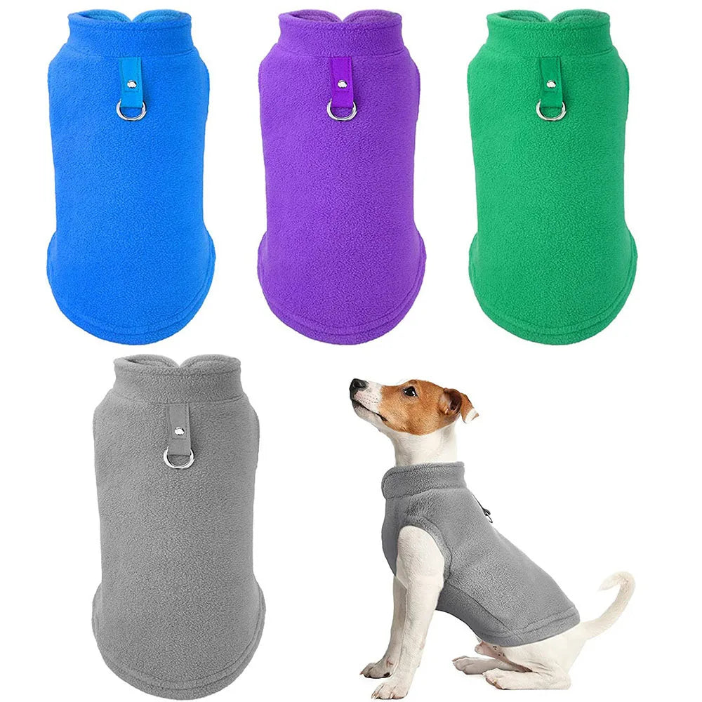 Pet Clothing Dog Fleece Vest Cold Weather Pullover Dog Jacket. Ring for Small Dogs Cat