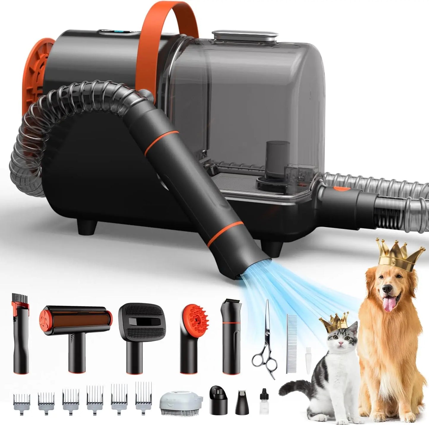 Pet Grooming Kit, 99% Pet Hair Removal, 3.5L Capacity, 16 Grooming Tools. home Cleaning