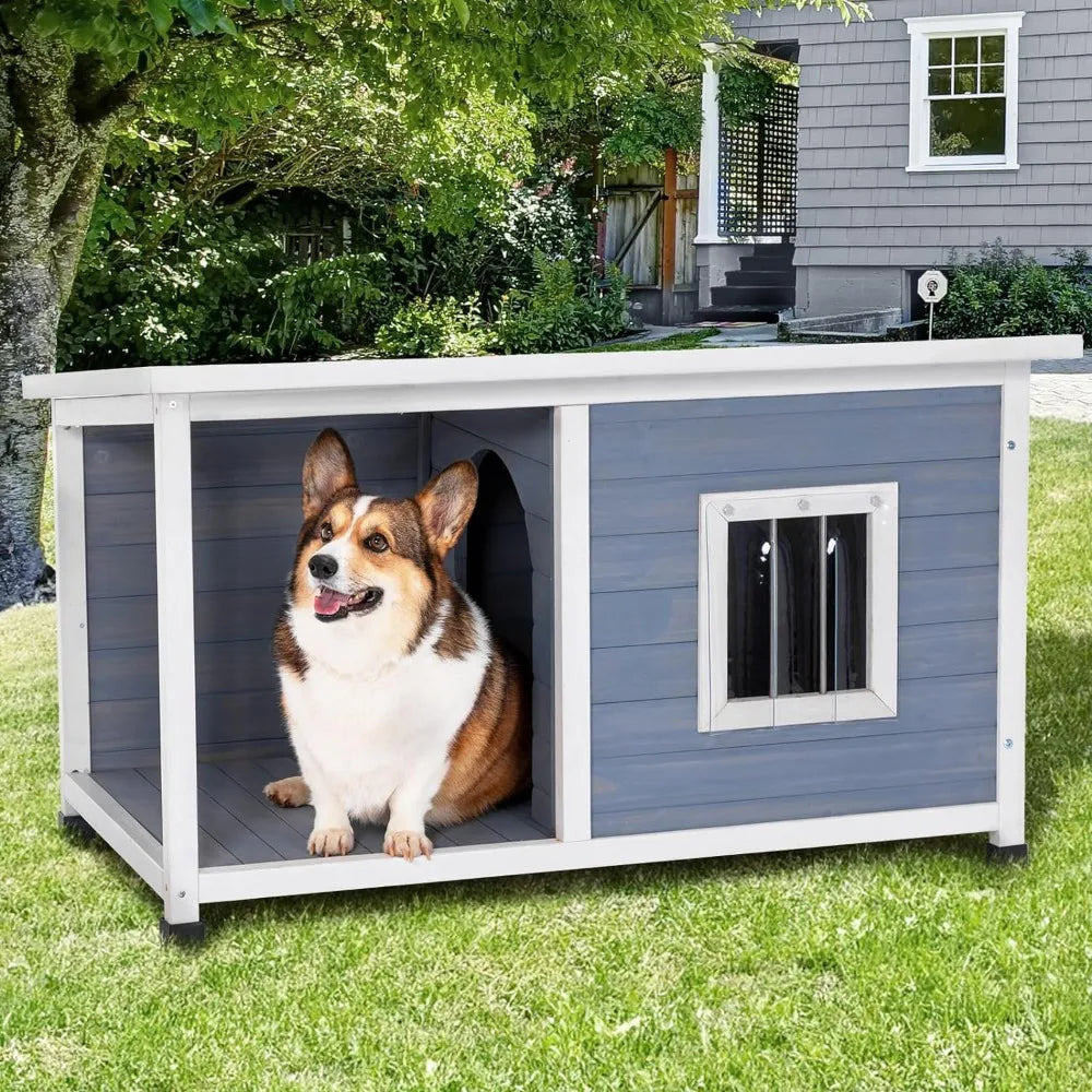 Dog House Outdoor with Porch and Window,r Medium Small Dogs, Durable.