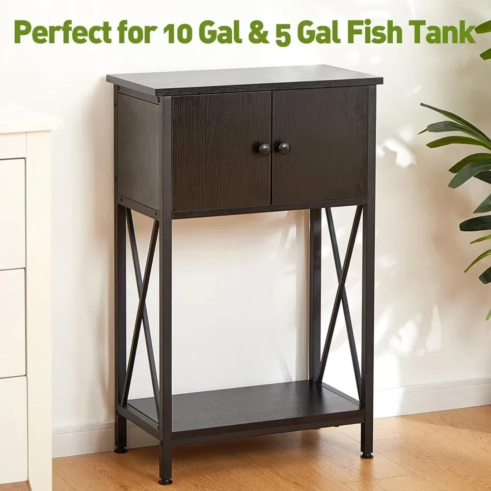 10 Gallon Fish Tank Heavy Metal Stand with Stable Structure.