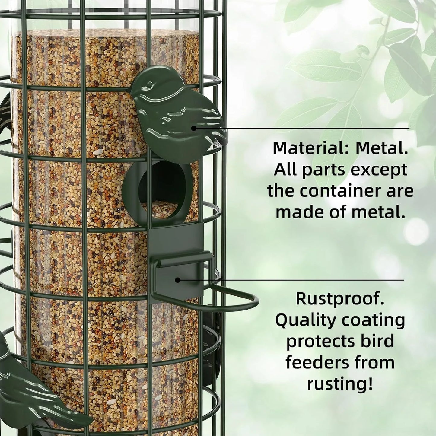 Squirrel Proof, Metal Mesh Bird Feeders for Outdoors Hanging .