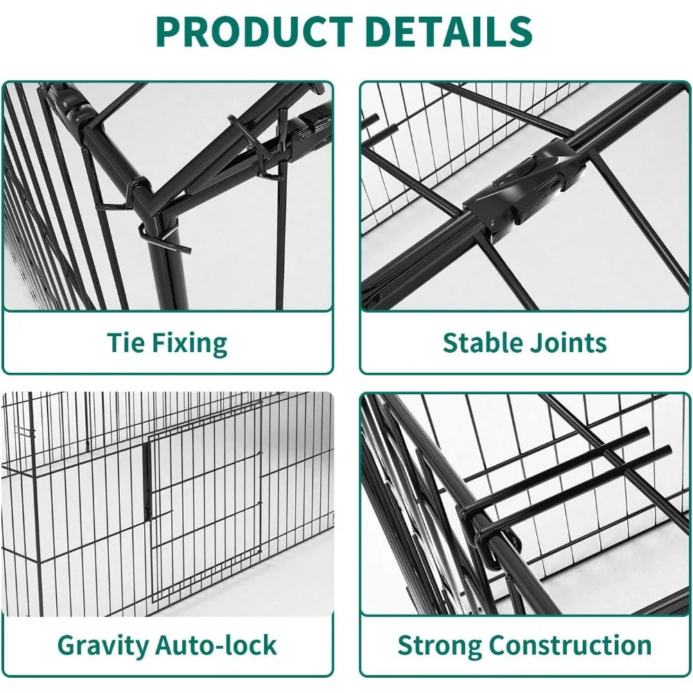 Chicken Coop 130” X 40” Chicken Run Pen with Waterproof Cover Outside Portable Chicken Cage Enclosure Tractor